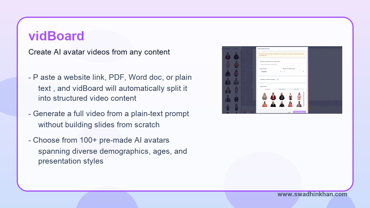 turn PDFs into AI avatar videos workflow benefits with vidBoard