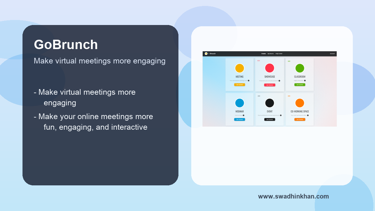 best virtual event platform for interactive workshops workflow benefits with GoBrunch
