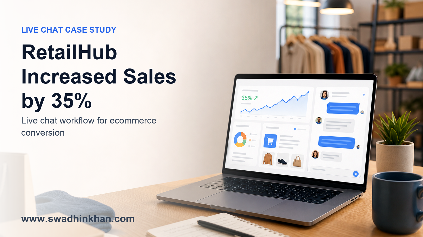 RetailHub live chat case study feature image by Swadhin Khan - Swadhin Khan RetailHub live chat case study feature image by Swadhin Khan