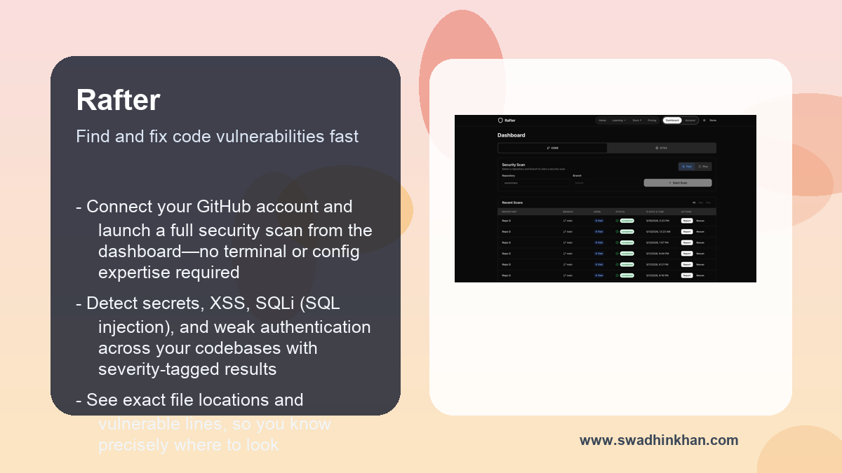 scan GitHub repos for vulnerabilities workflow benefits with Rafter