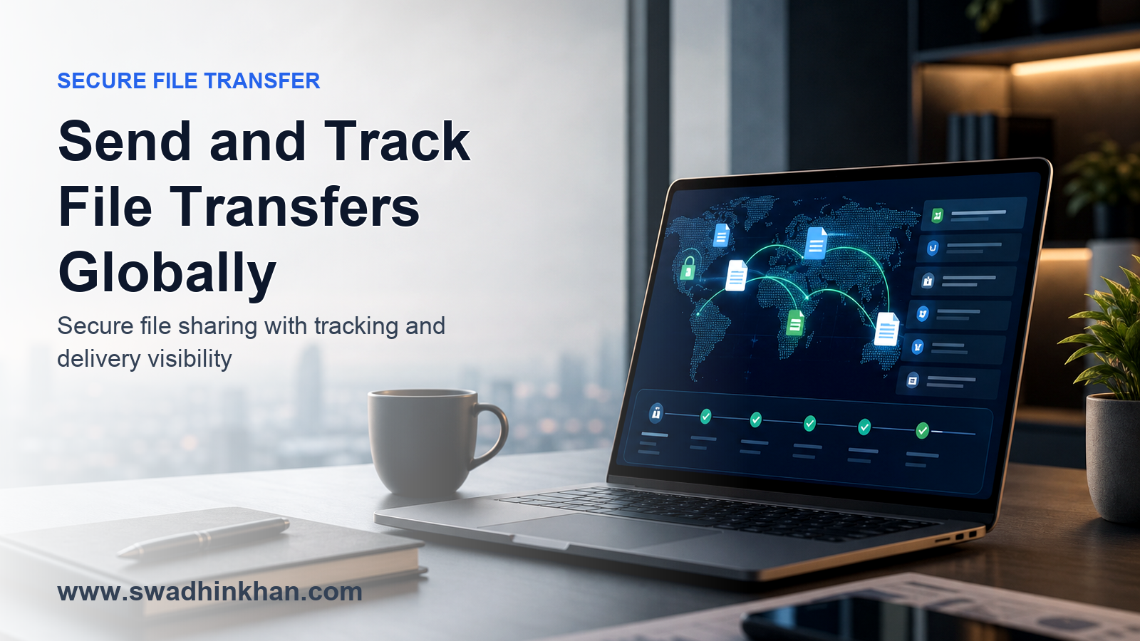 send and track file transfers globally feature image by Swadhin Khan - Swadhin Khan send and track file transfers globally feature image by Swadhin Khan
