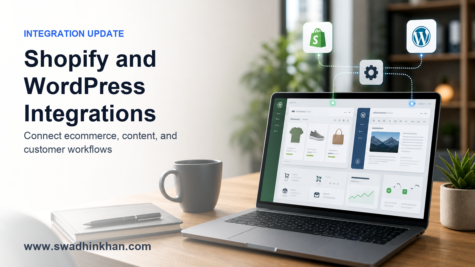 Shopify and WordPress integrations feature image by Swadhin Khan - Swadhin Khan Shopify and WordPress integrations feature image by Swadhin Khan