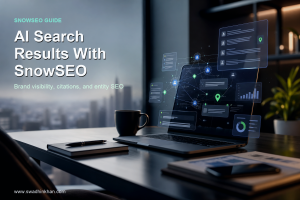 SnowSEO review premium feature image for AI search results