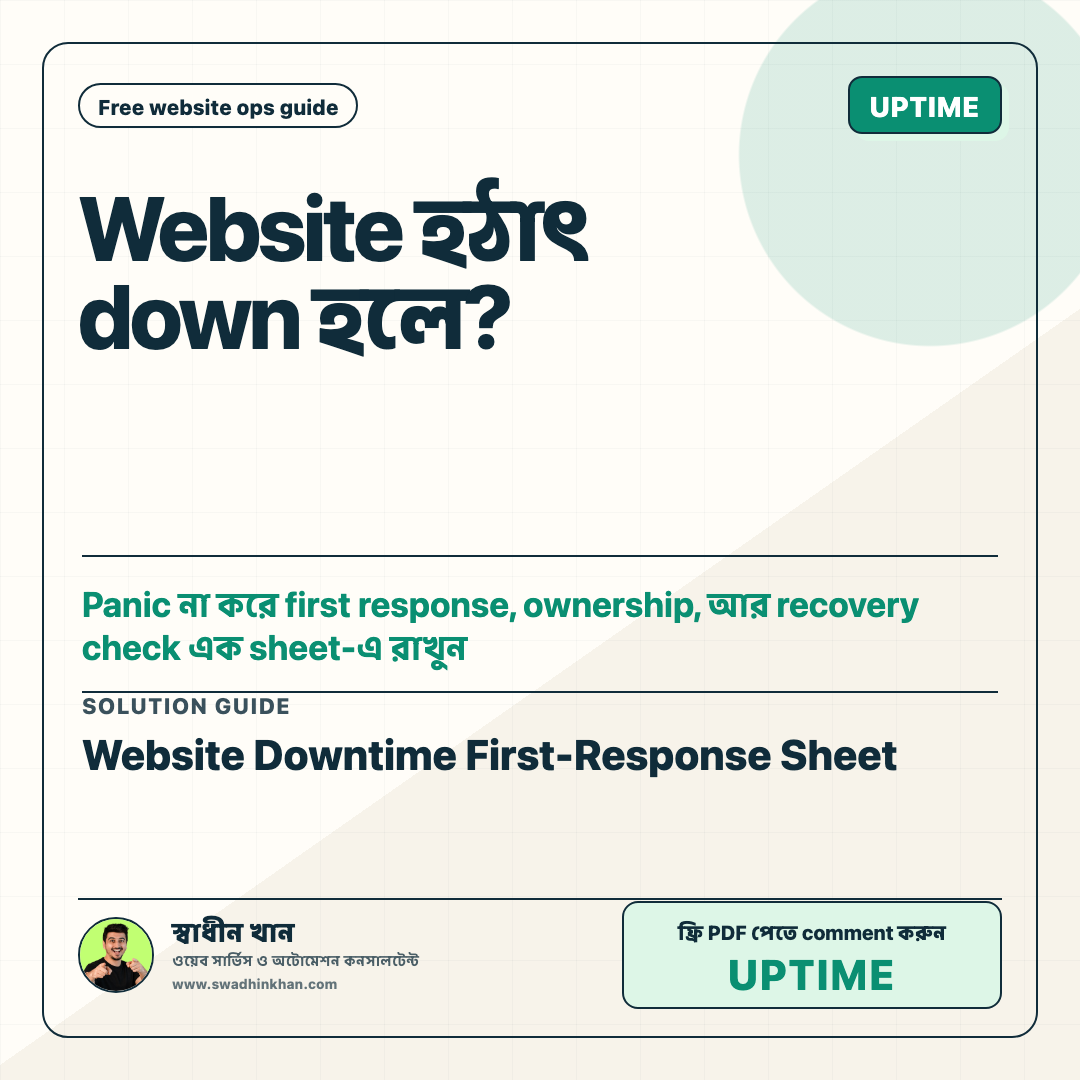 Website Downtime First-Response Sheet preview
