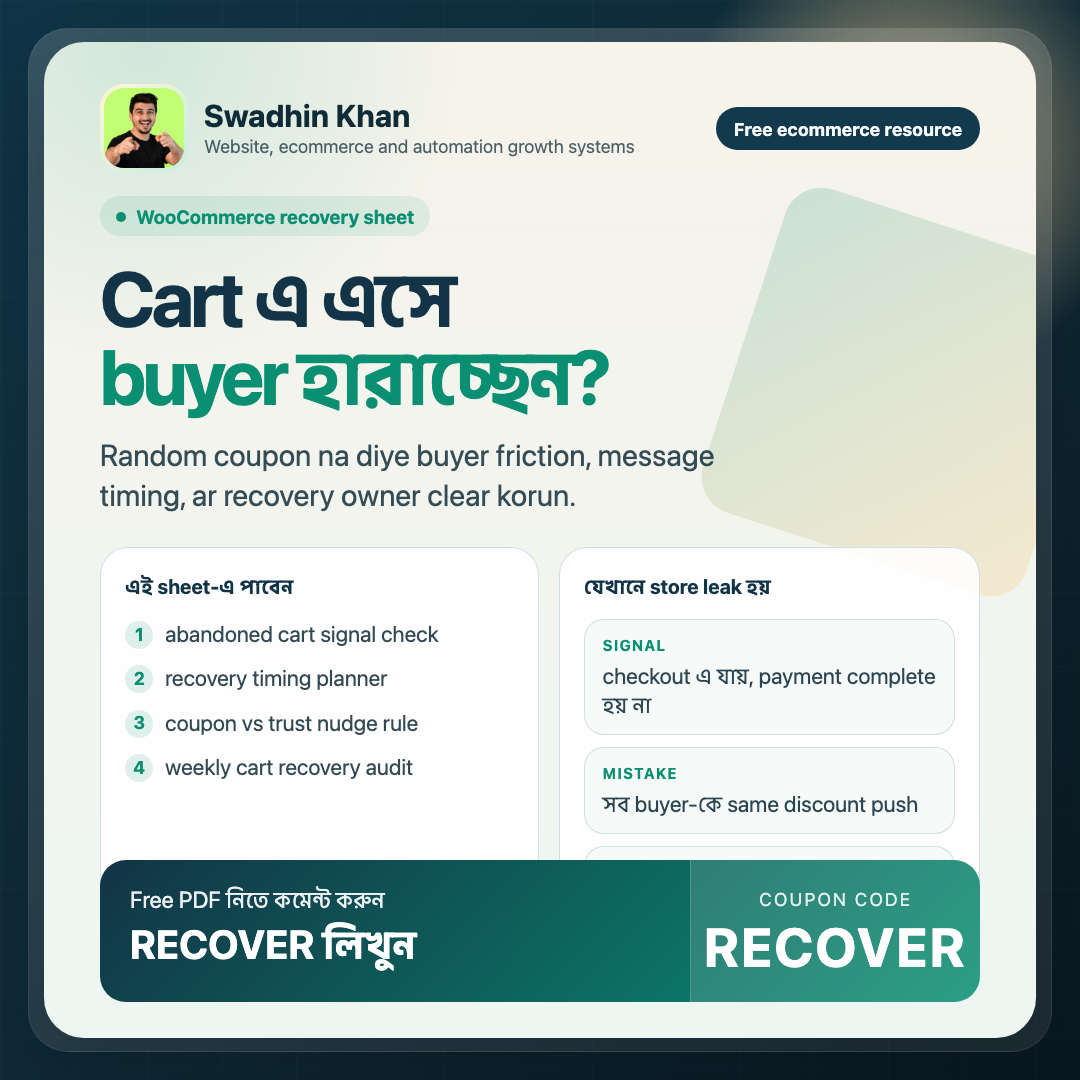 WooCommerce Abandoned Cart Recovery Sheet preview