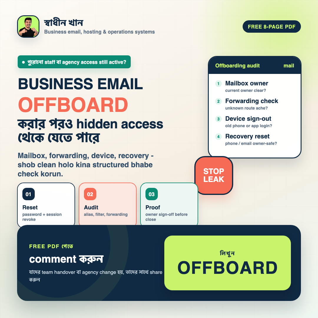 Business Email Access Offboarding Sheet workbook preview