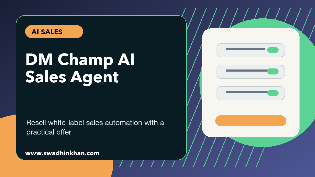 DM Champ premium cover for white-label AI sales agent resale workflows