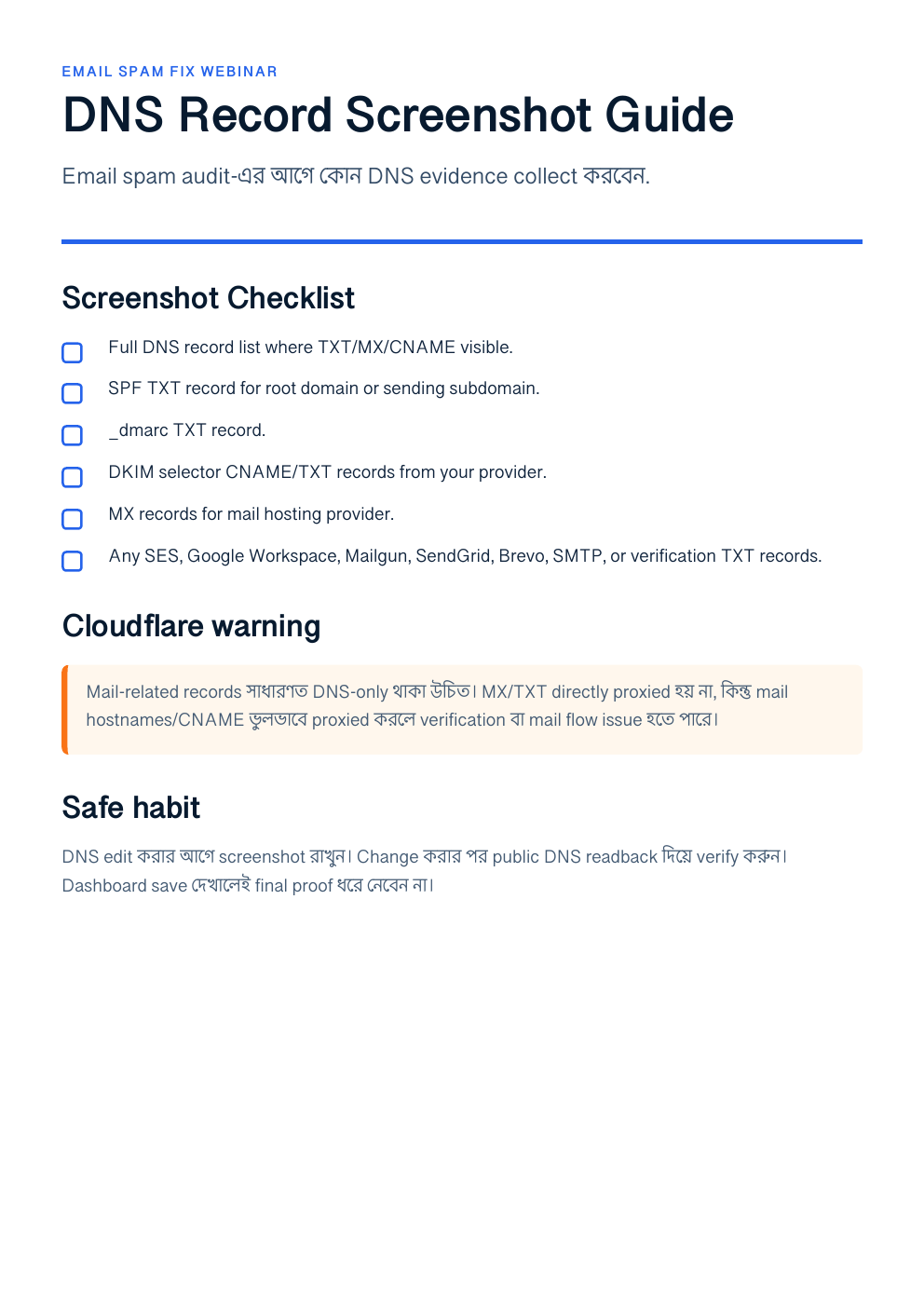 DNS Record Screenshot Guide PDF preview