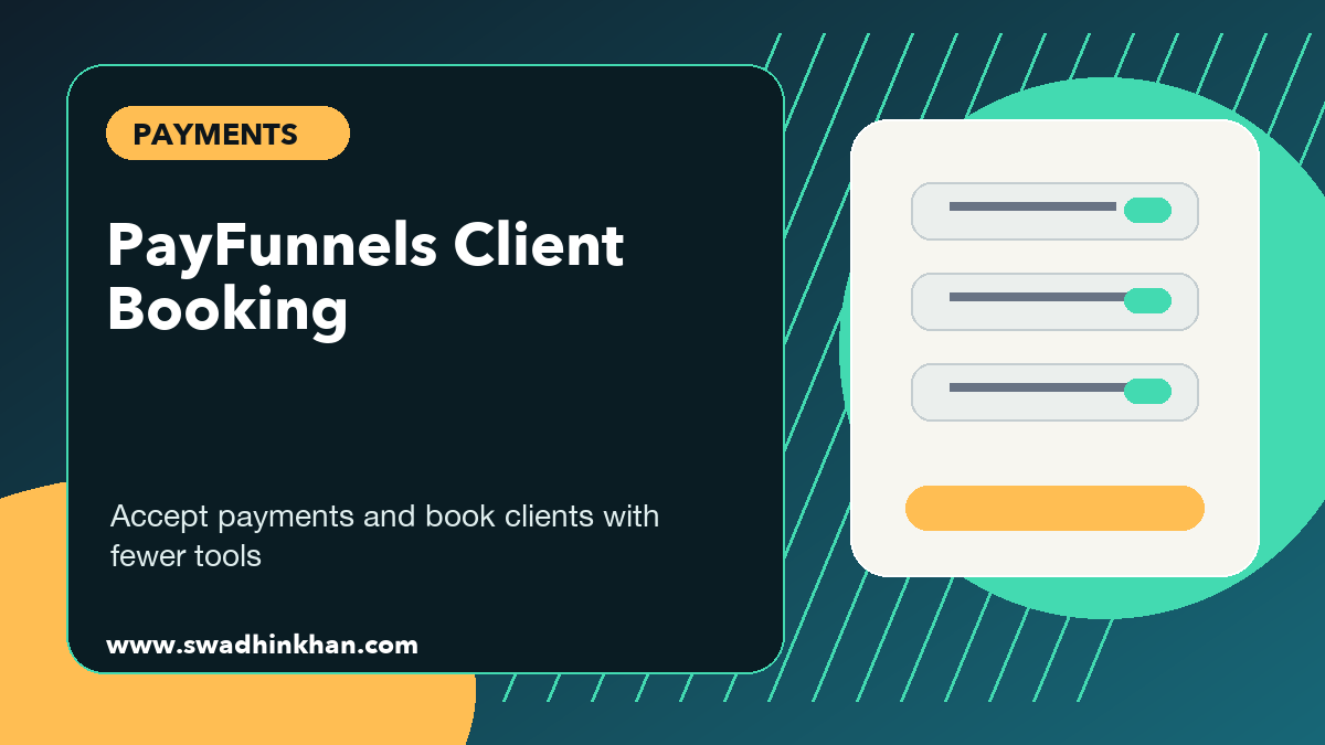 PayFunnels premium cover for accepting payments and booking clients online