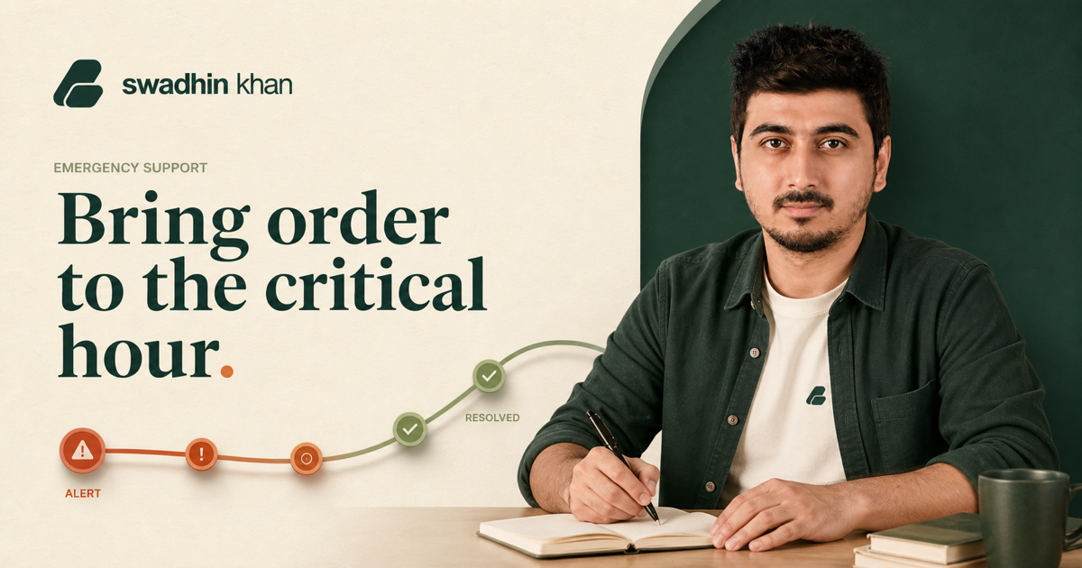 Swadhin Khan presenting Emergency Support