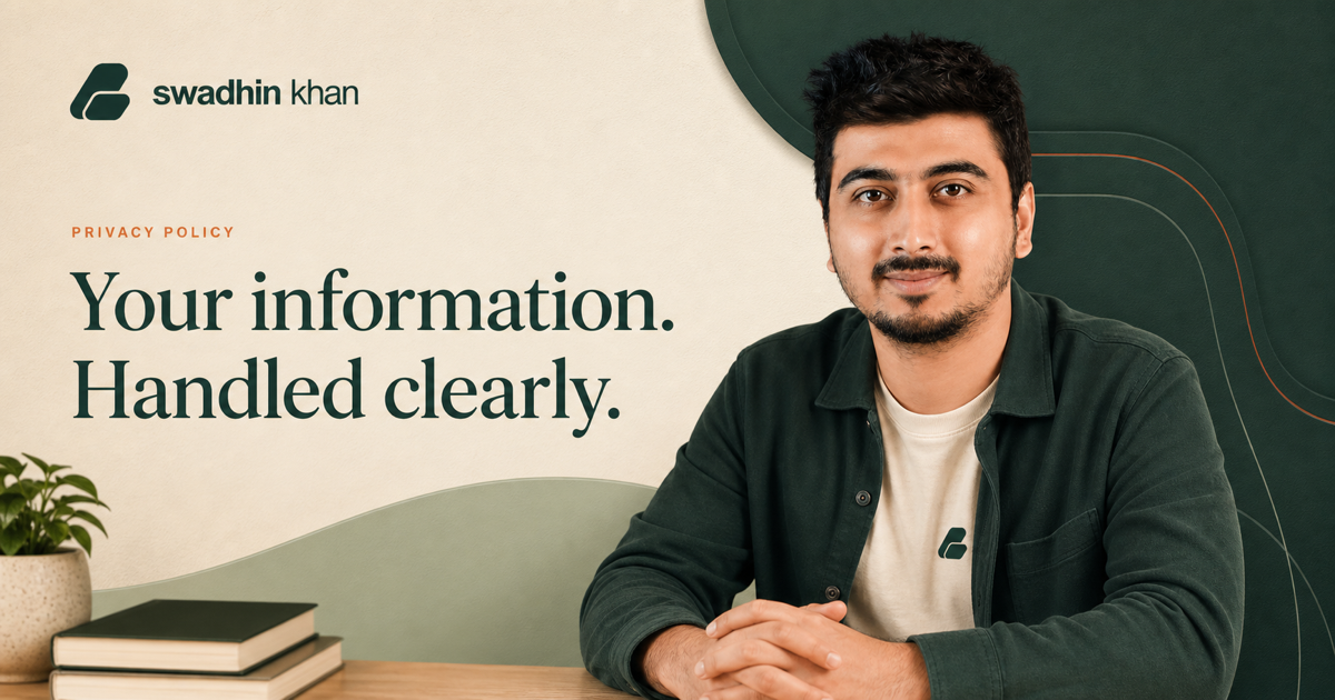 Swadhin Khan presenting the Privacy Policy