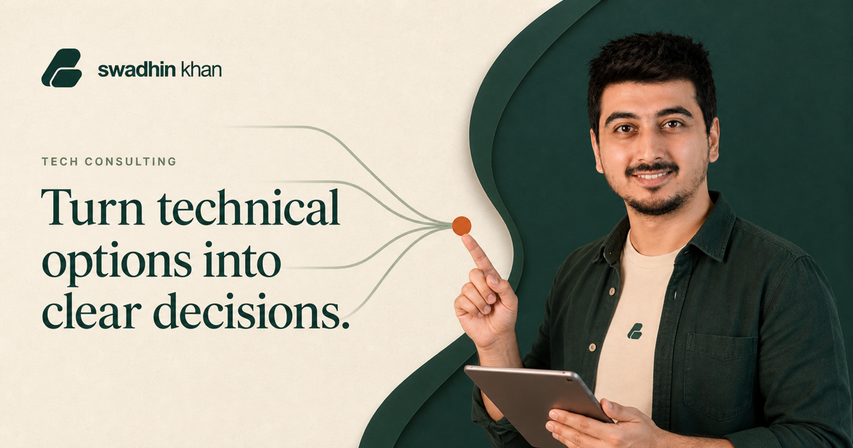 Swadhin Khan presenting Technical Consulting