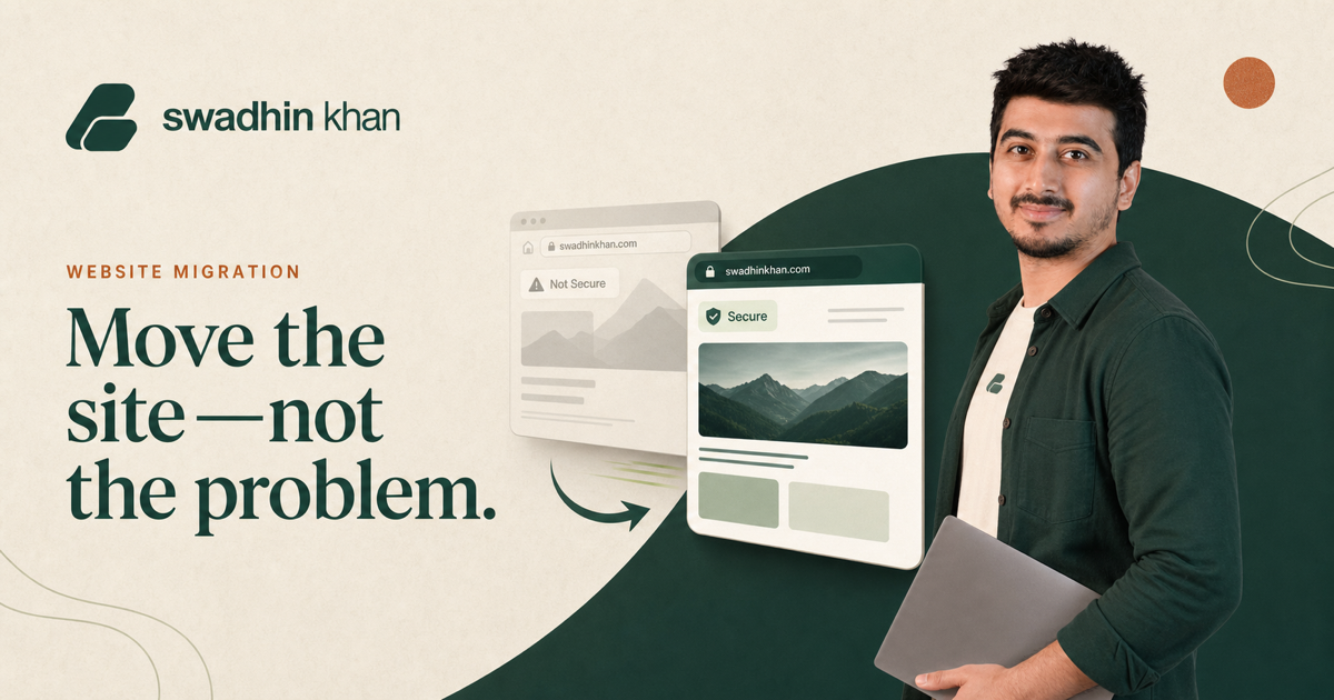 Swadhin Khan presenting Website Migration