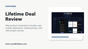Swiftspeed review cover with real product dashboard screenshot