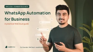Swadhin Khan presenting WhatsApp automation for business with WaCloud