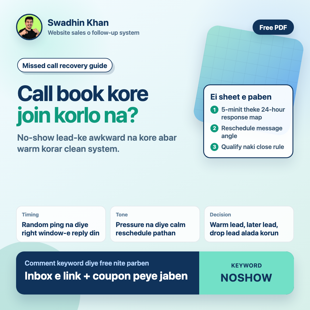 Website Call No-Show Recovery Sheet preview