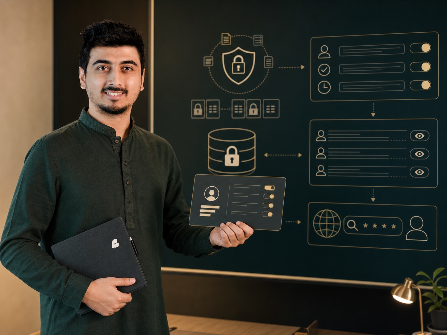 Privacy-preserving KYC, encrypted registry data, access logs and masked public lookup review করছেন Swadhin Khan