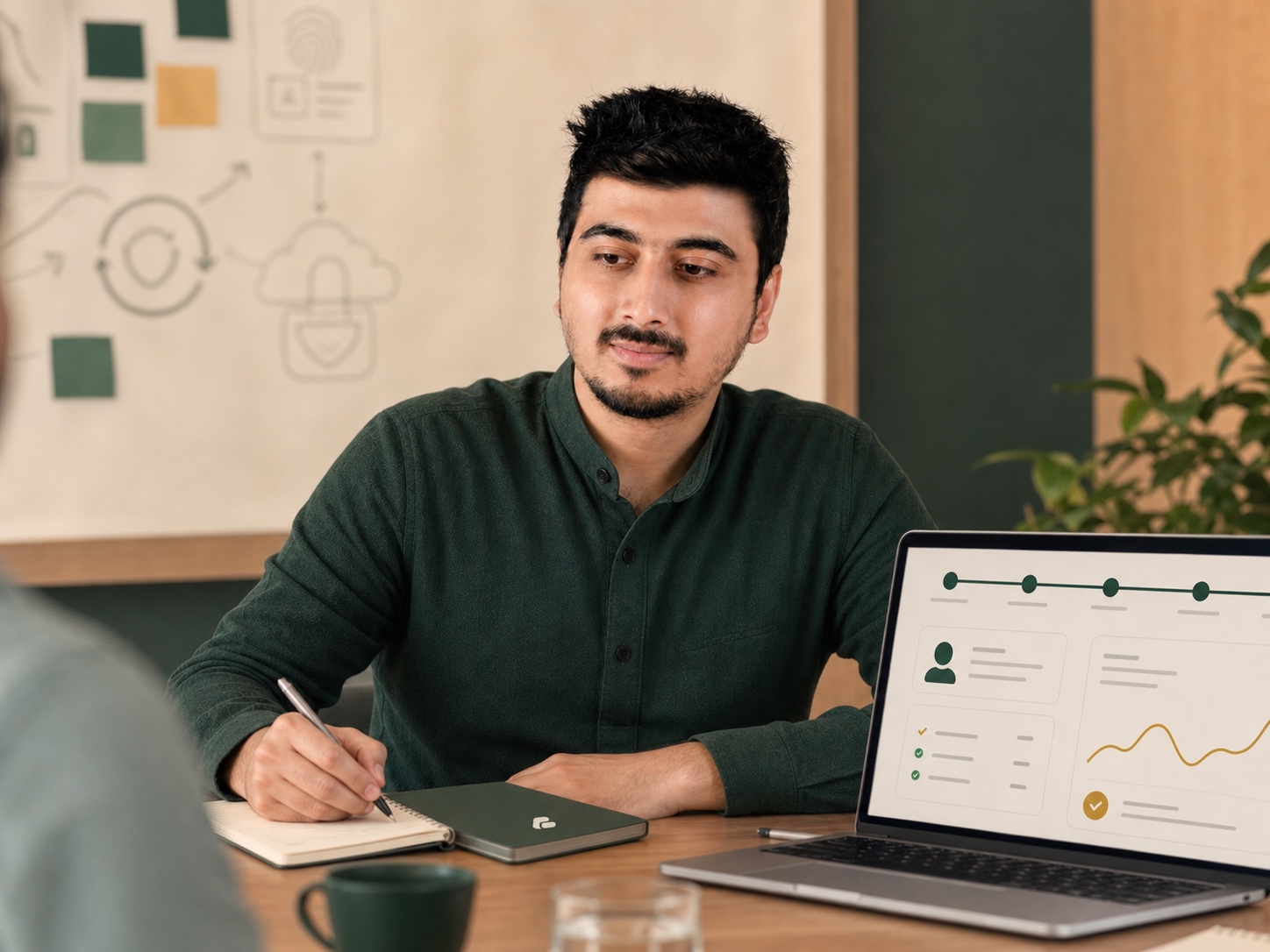 Automated eKYC, SLA, risk review and domain approval workflow নিয়ে service-design workshop করছেন Swadhin Khan