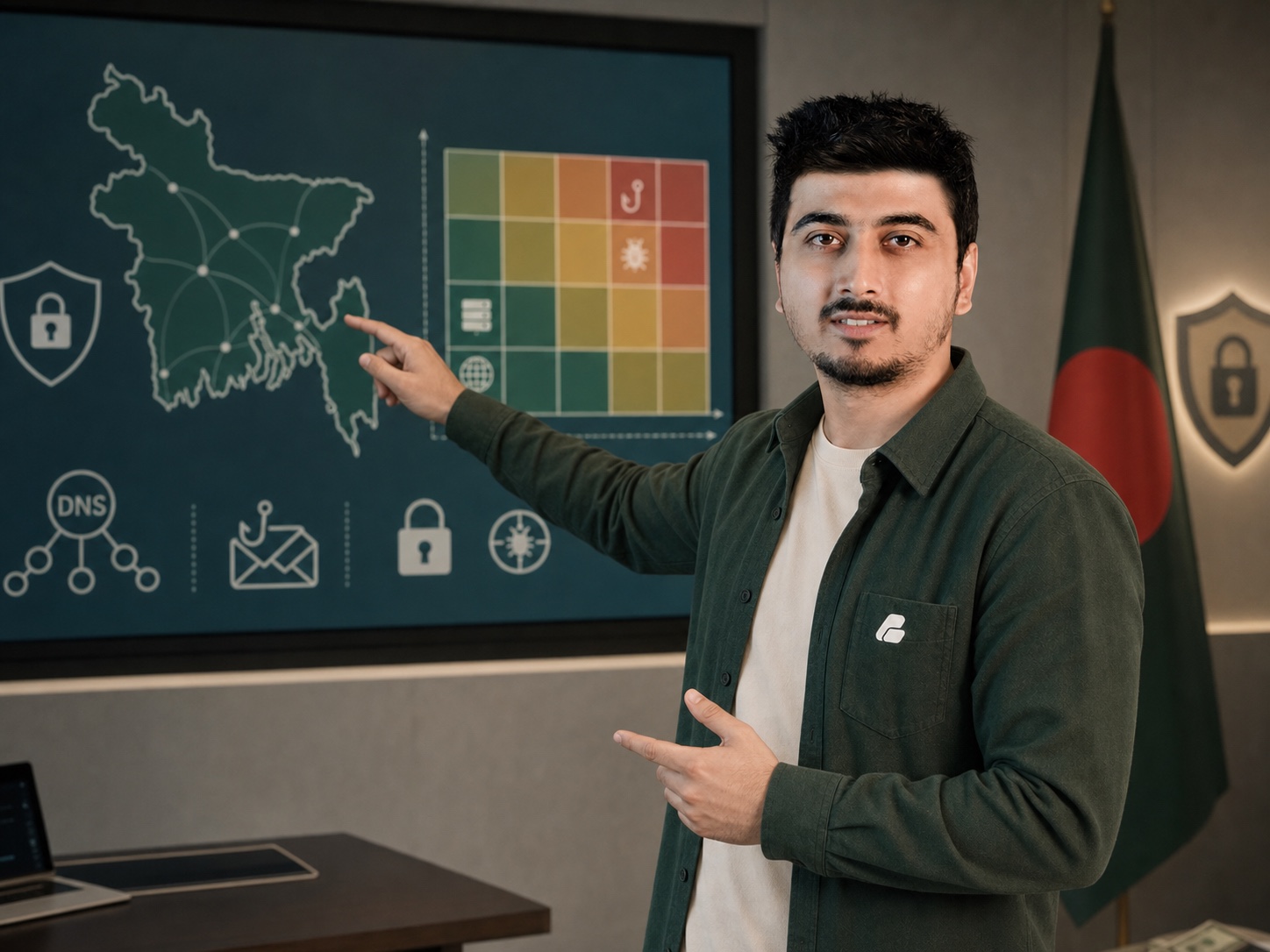 Bangladesh domain threat model, phishing risk matrix এবং local trust signal review করছেন Swadhin Khan