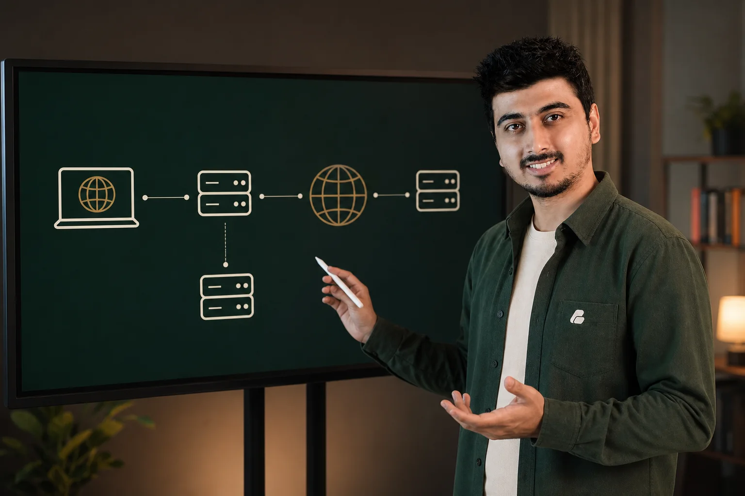 Swadhin Khan live screen-এ domain hosting DNS roadmap শেখাচ্ছেন