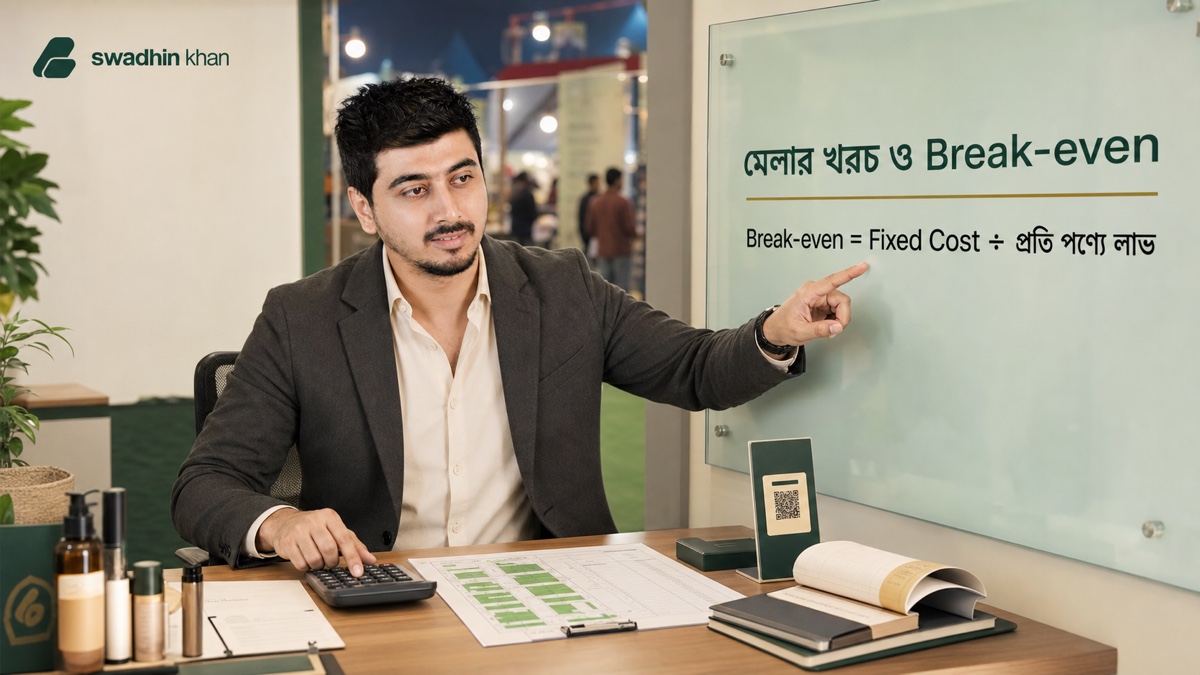 উদ্যোক্তা মেলার খরচ ও break-even formula ব্যাখ্যা করছেন Swadhin Khan