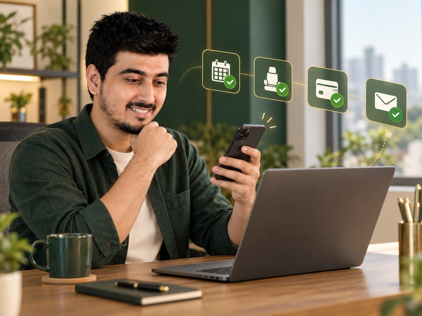 Swadhin Khan reviewing workshop booking confirmation