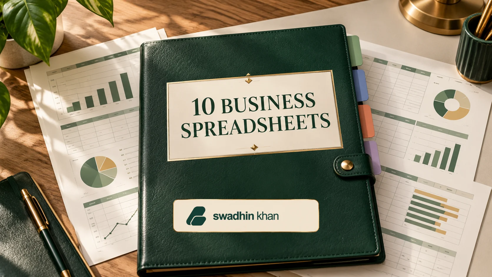 Ten original Excel business workbooks for finance, marketing and IT with official Swadhin Khan logo