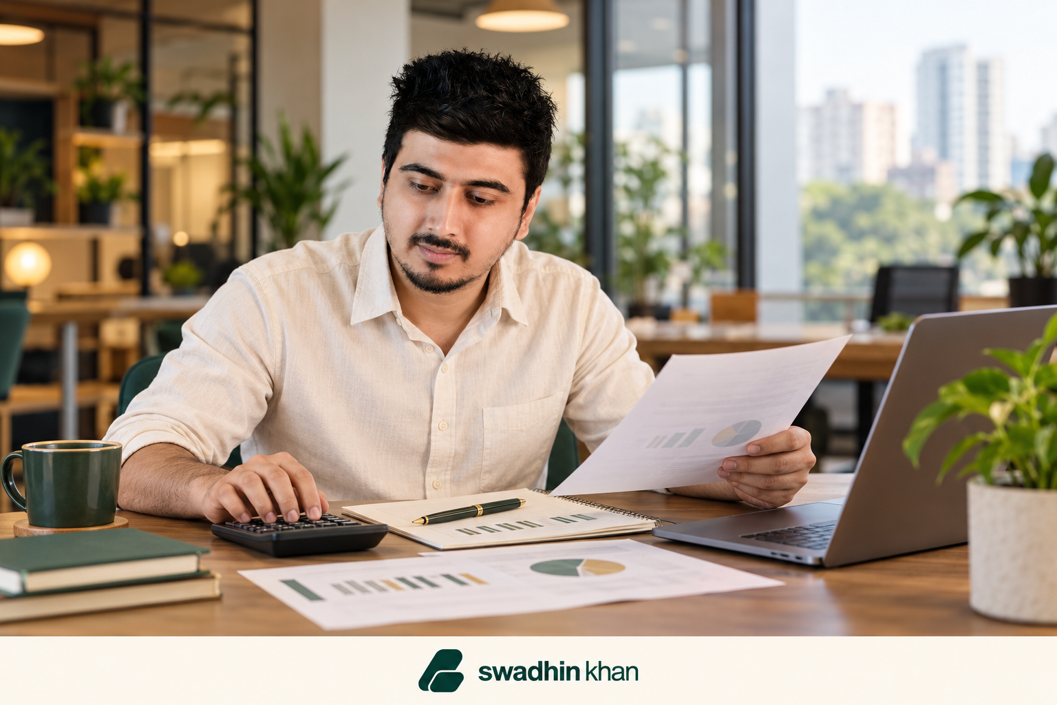 তরুণ উদ্যোক্তার খরচ ও দাম হিসাব করছেন Swadhin Khan
