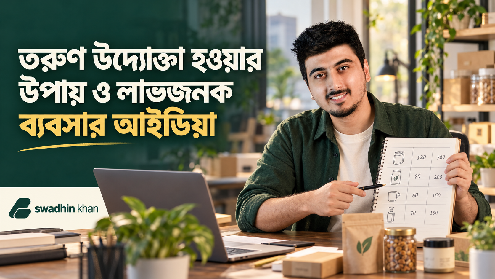 তরুণ উদ্যোক্তা হওয়ার উপায় ও লাভজনক ব্যবসার আইডিয়া—Swadhin Khan ব্যবসার পরিকল্পনা বোঝাচ্ছেন